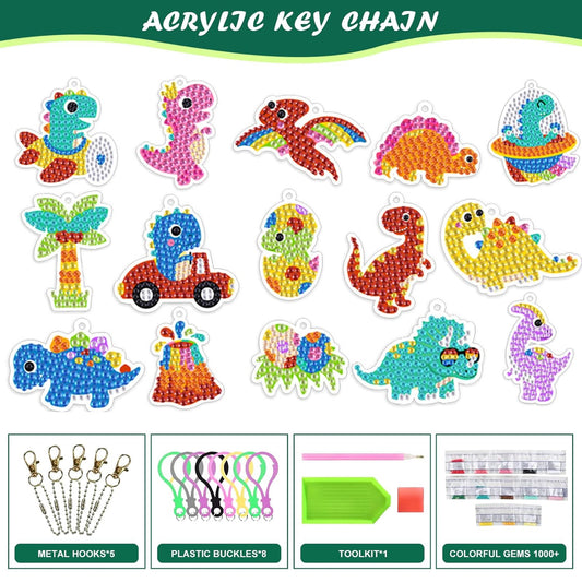 DIY GEM Keychains - Dinosaurs