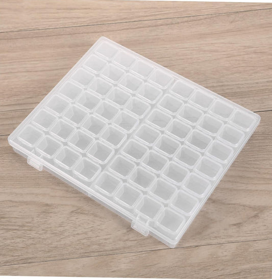 Clear plastic organizer.