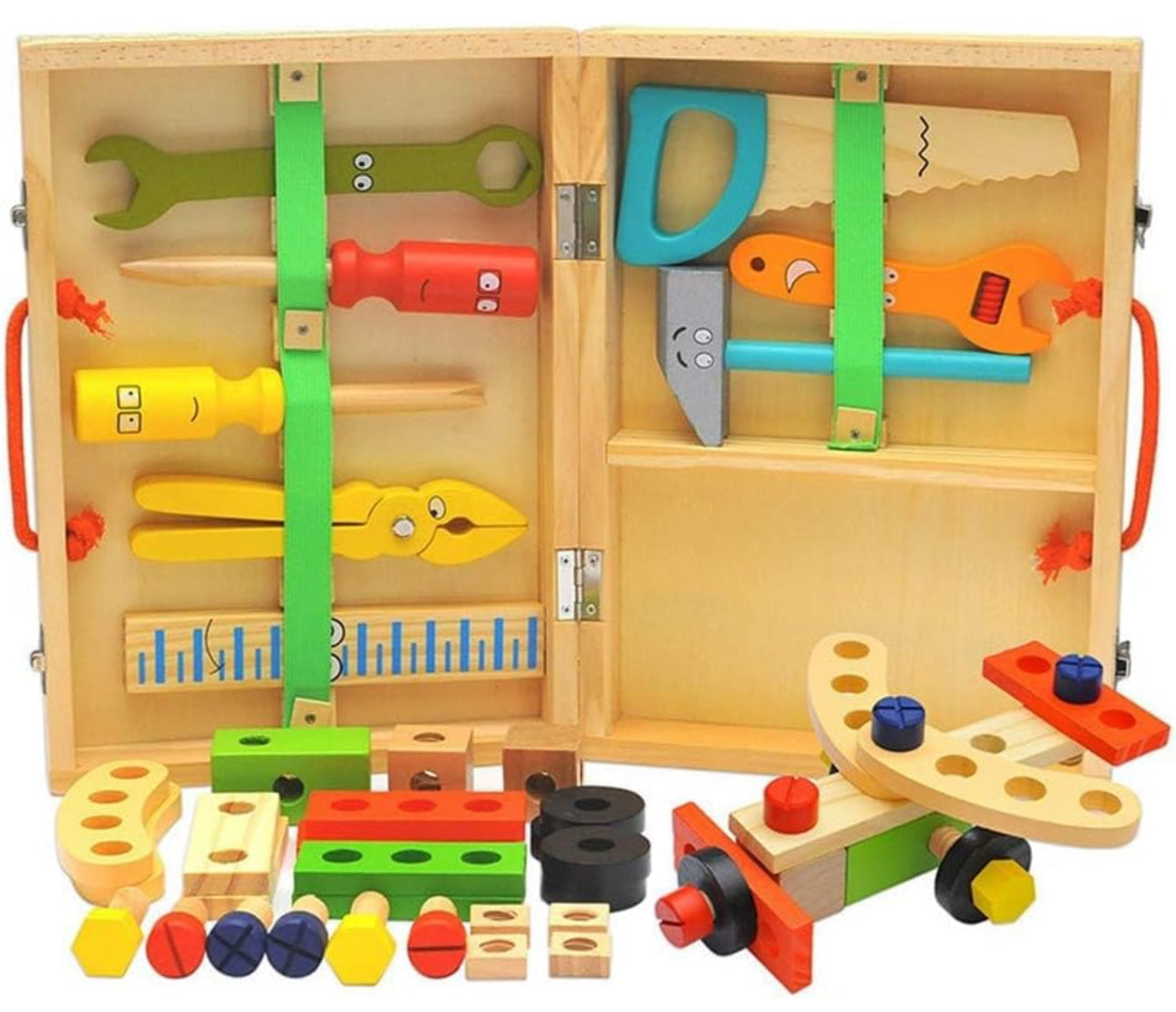Wooden Kids Simulation Toolbox – 34 Piece Set