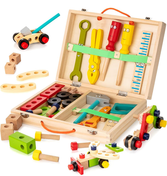 Wooden Kids Simulation Toolbox – 34 Piece Set