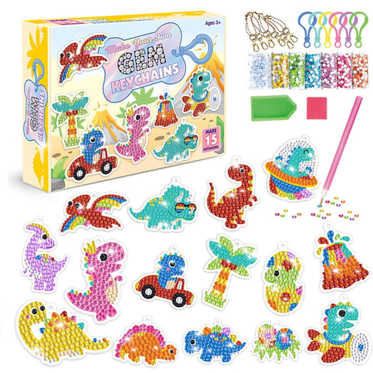 DIY GEM Keychains - Dinosaurs