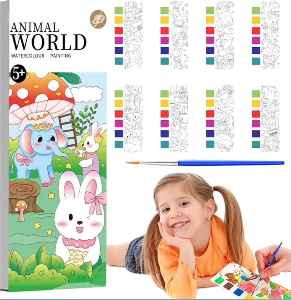 Watercolor Paint Books - Animal World