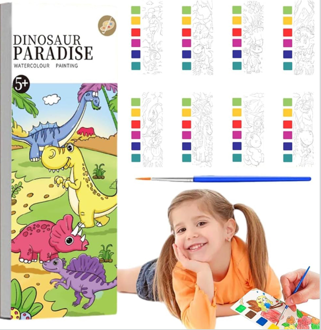 Watercolor Paint Books - Dinosaur